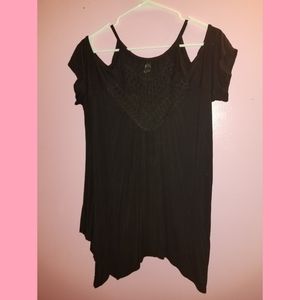 Cold Shoulder Black Blouse